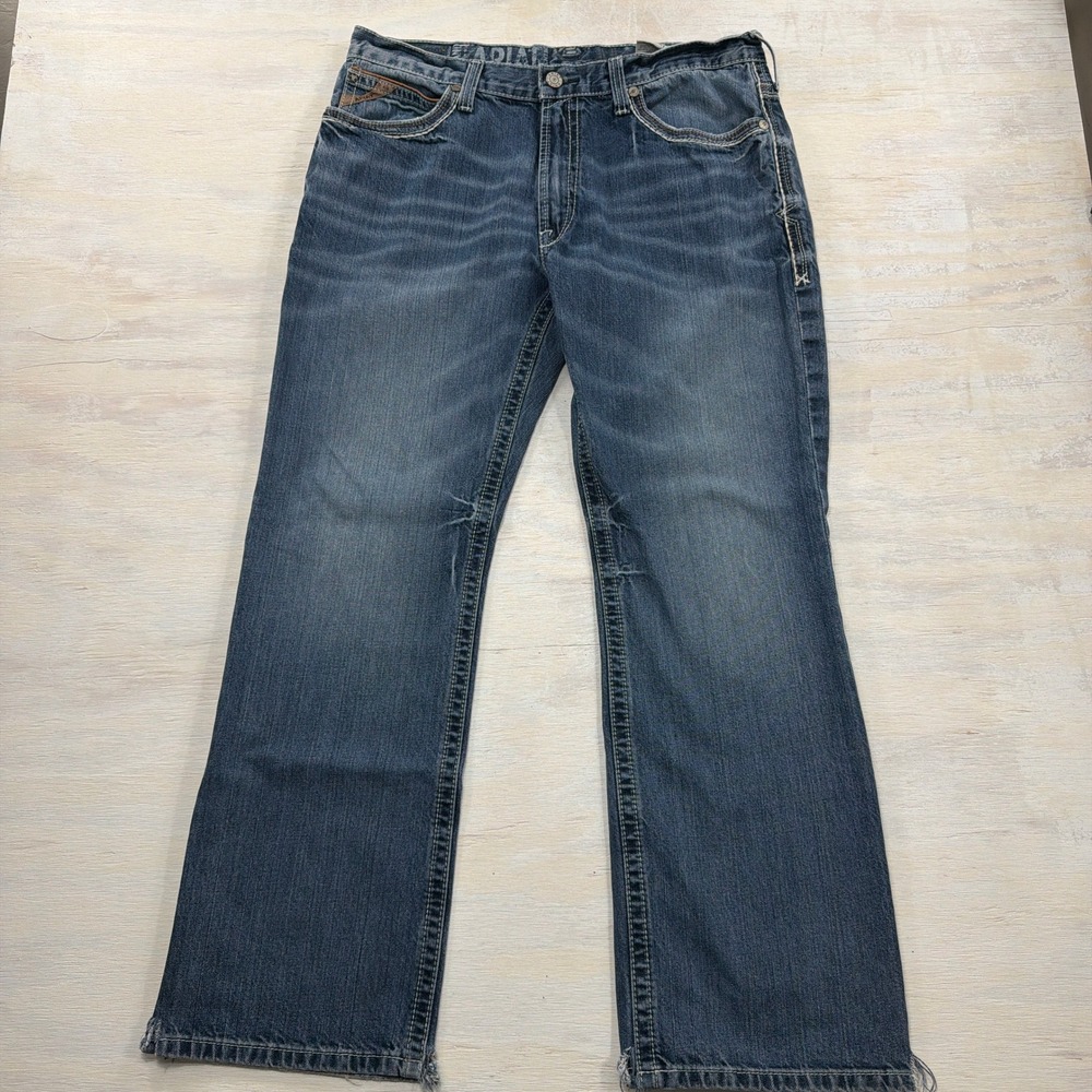 Ariat Jeans M4 Low Rise Boot 36/32 Durango Medium Wash Cotton Denim Mens